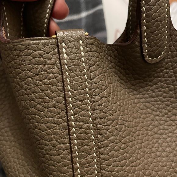 Mini handmade leather bag picotin bag bucket bag micro bag - Picture 6 of 8